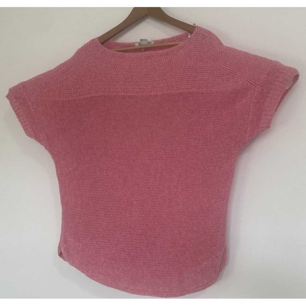 Women's Tommy Bahama Linen Blend Pink Cap Sleeve Medium Weight Sweater-Size XL - Picture 2 of 13